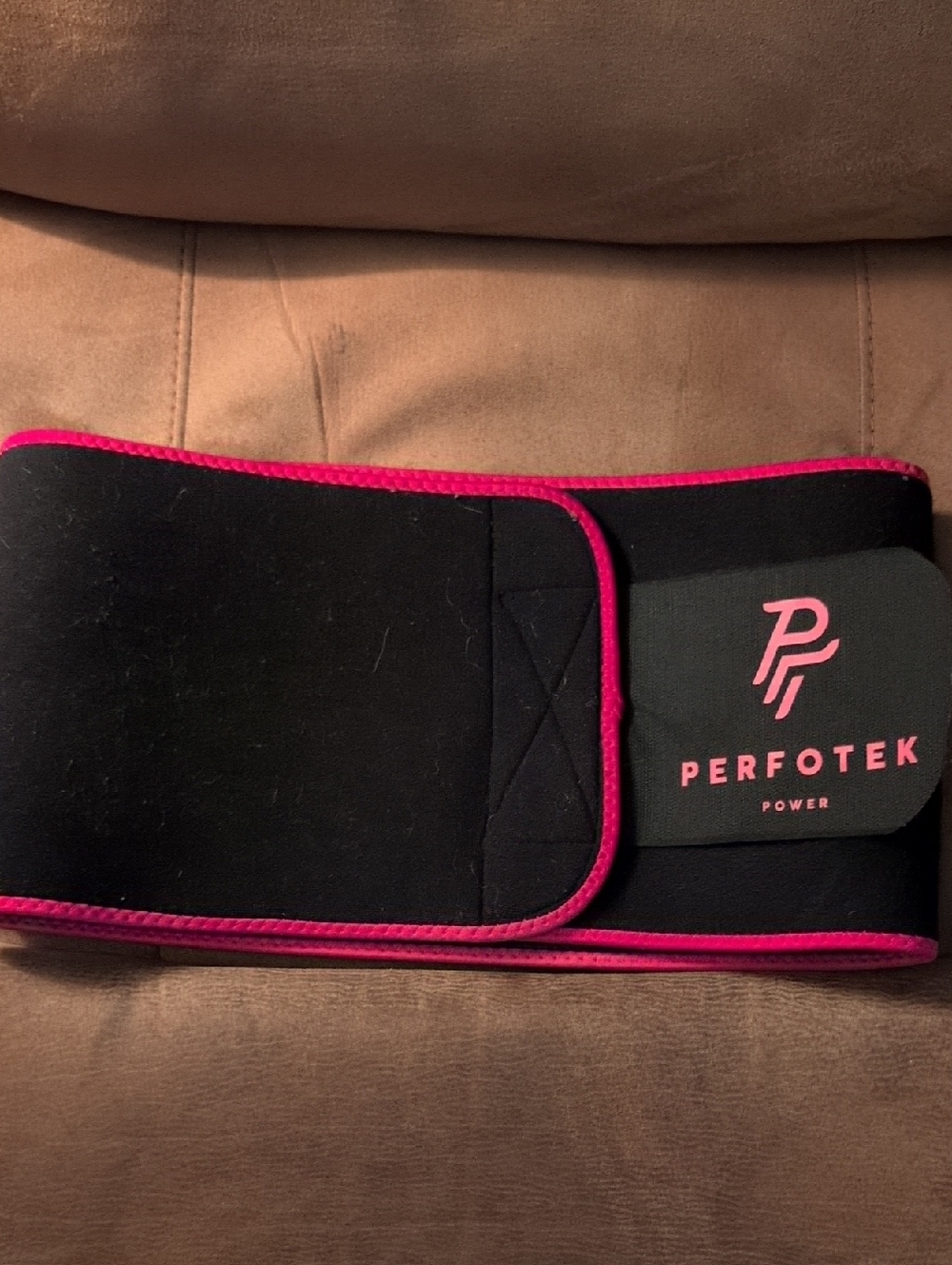 Perfotek Power Waist Trainer Belt in Black & Hot Pink